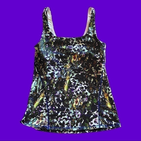 LULULEMON bra top SZ 8 rich purple and green with matching headband - Picture 5 of 14